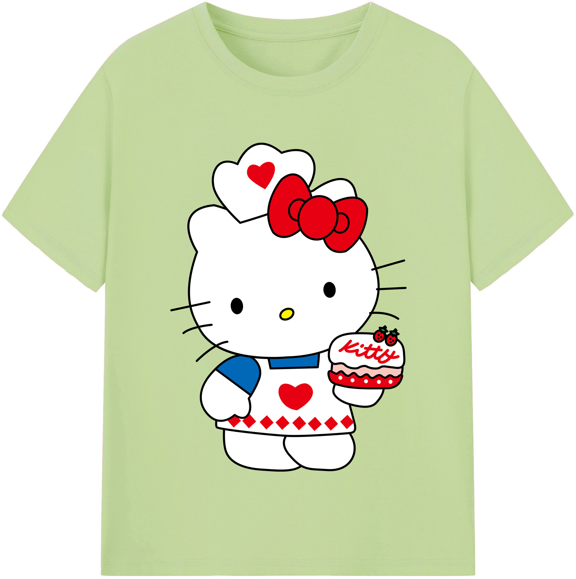 （画像用） Hello Kitty ハローキティ 綿100％半袖Tシャツ（フロントプリント）